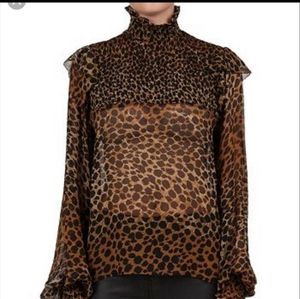 The Kooples animal print blouse size M